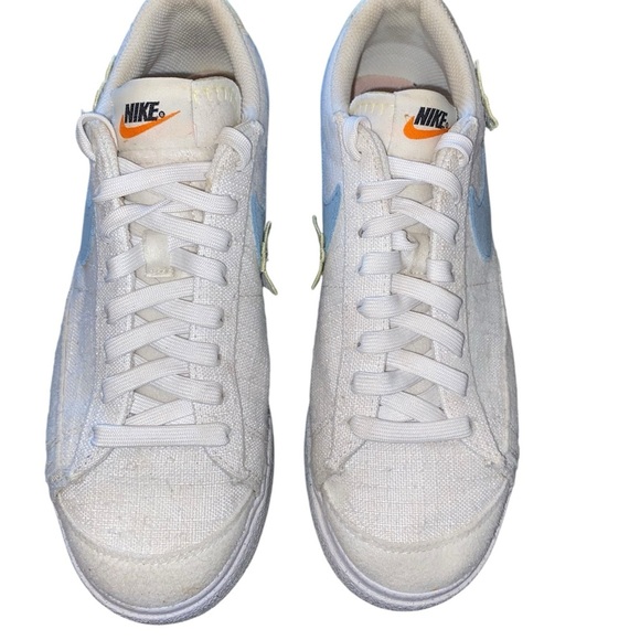 Nike Blazer Low Platform Next Nature White Blue butterfly caterpillar sneakers - Picture 8 of 14